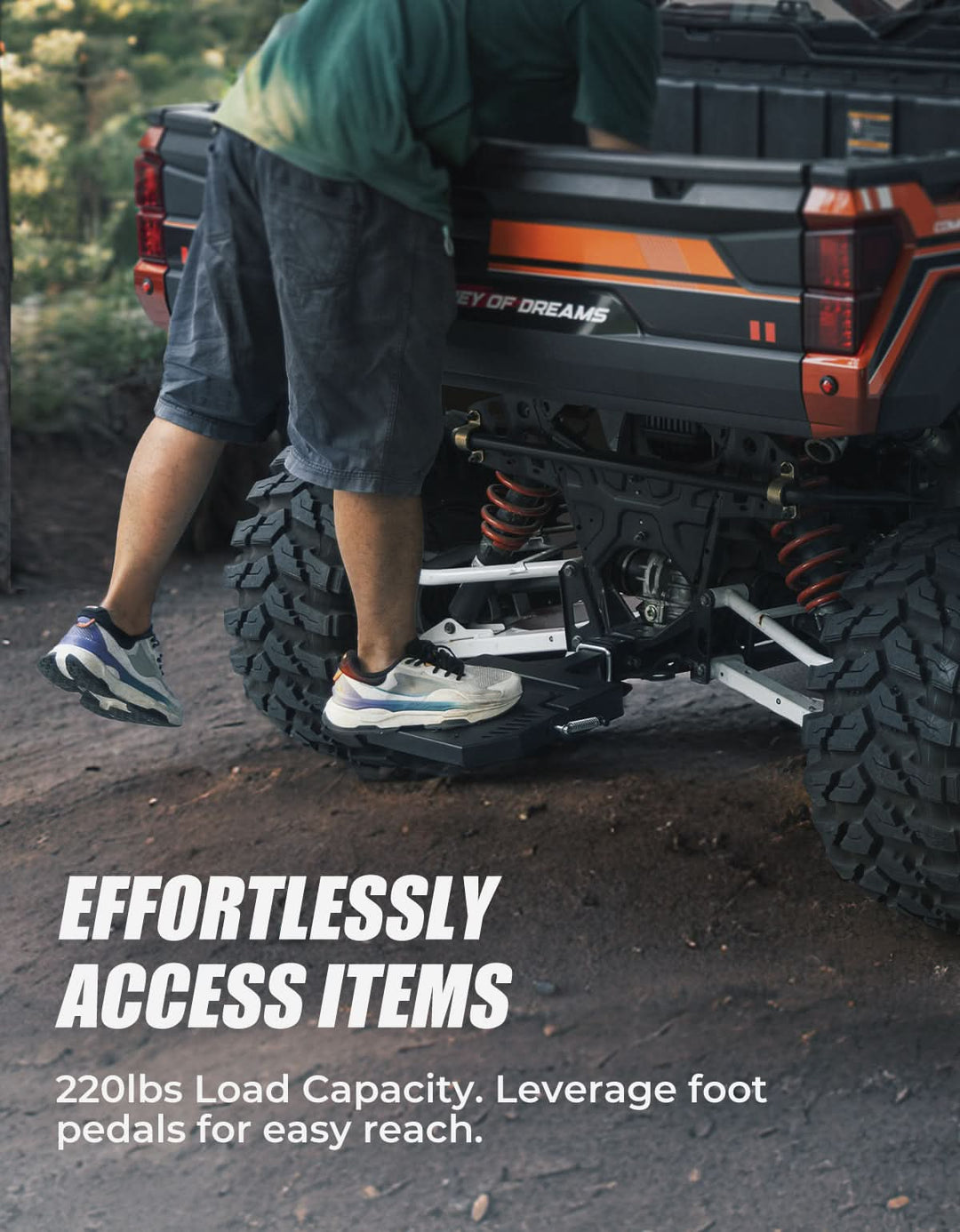 UTV Hitch Step with 2" Receiver for Polaris Ranger 1000 Defender UFORCE 1000 - Kemimoto
