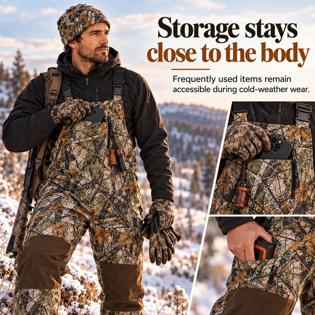 Storage stays close to the body