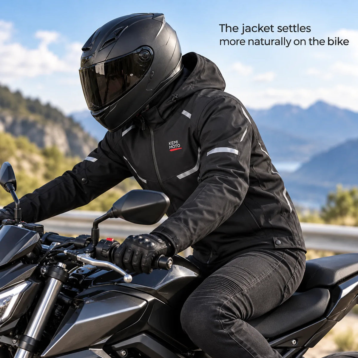 The jacket settles more naturally on the bike