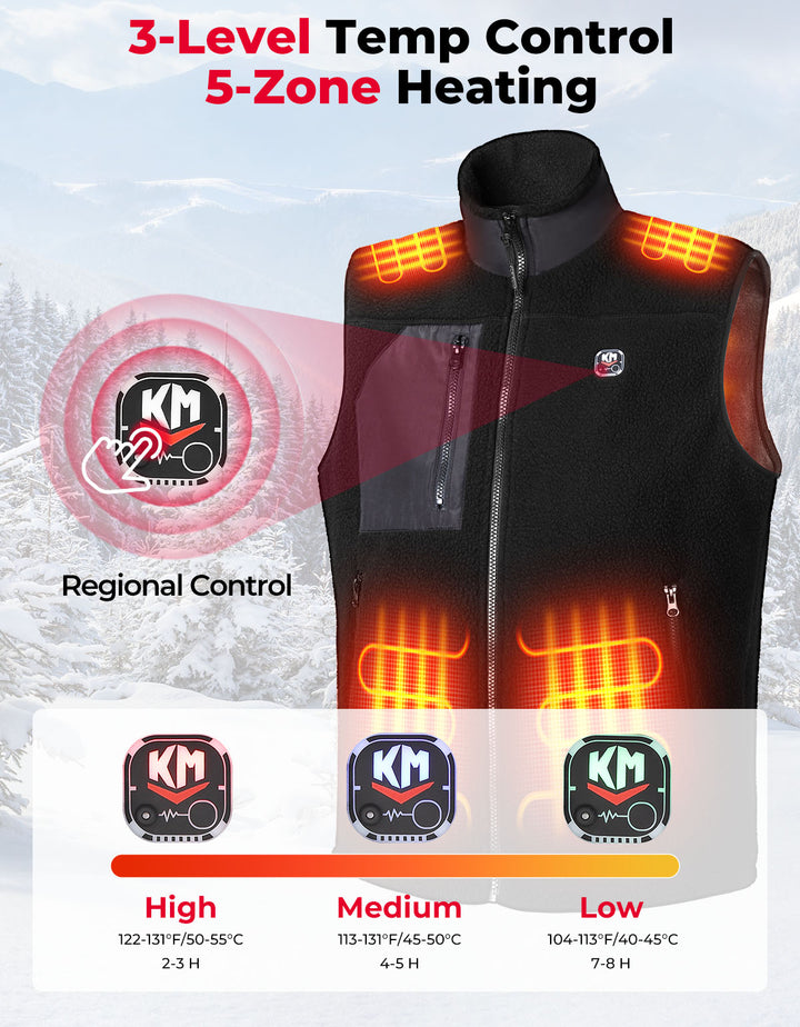 Heated Vest by Voice and APP Temp Control with Battery Pack - Kemimoto