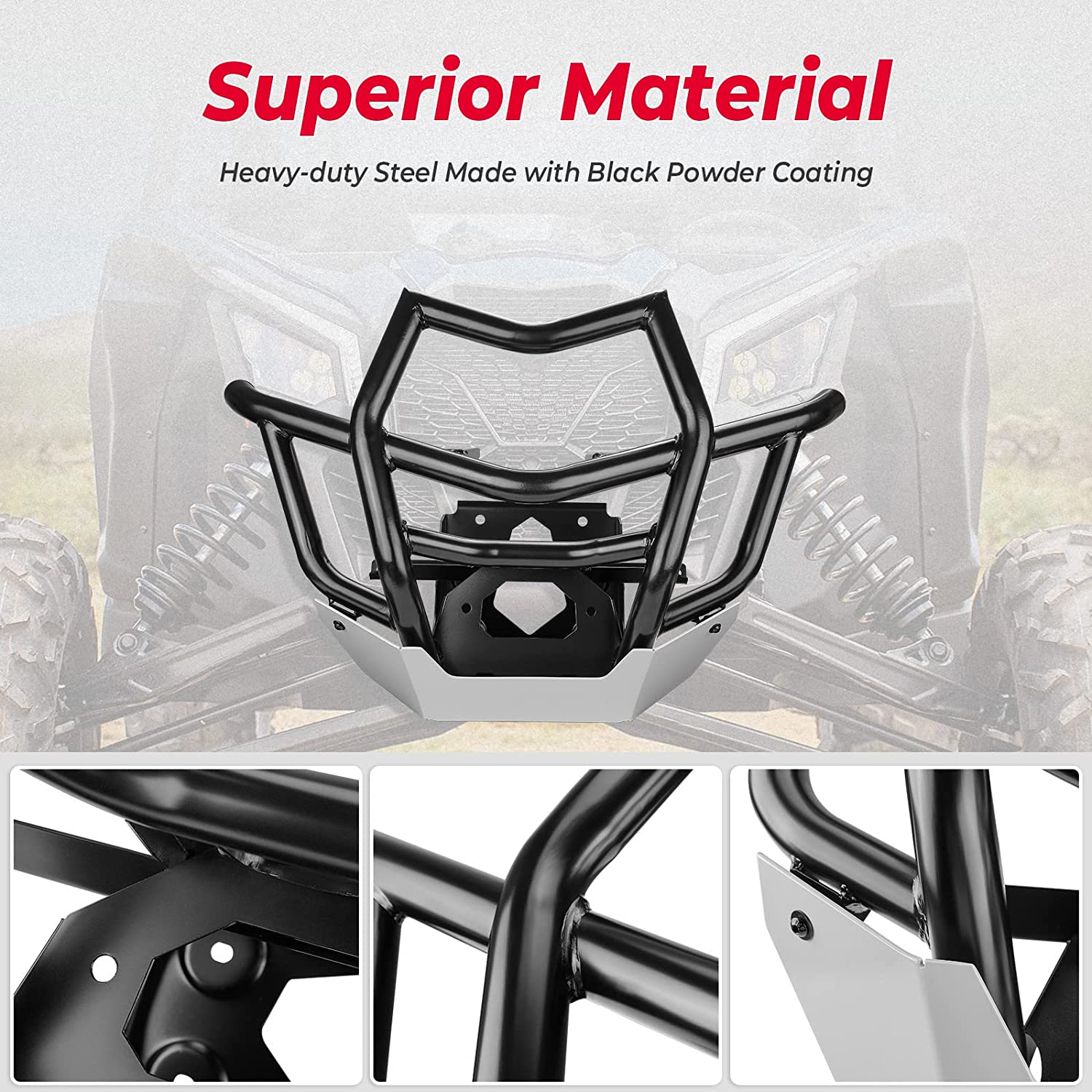 Front Bumpers & 4 pcs Hard Roof For Can-Am Maverick X3 MAX - Kemimoto