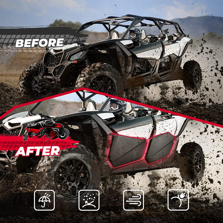 Front Lower Doors & Extended Fender Flares For Can-Am Maverick X3 MAX - Kemimoto