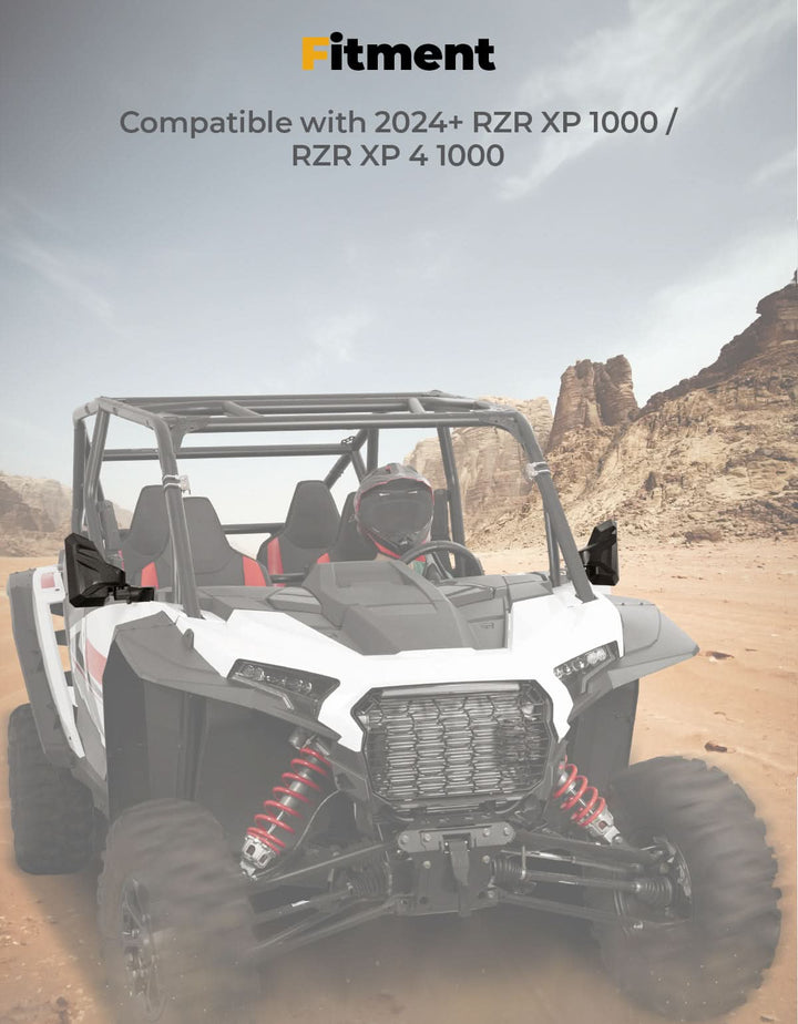 Door Mirrors 2-Segment Convex for Polaris RZR XP 1000 /4 2024-2025 - Kemimoto