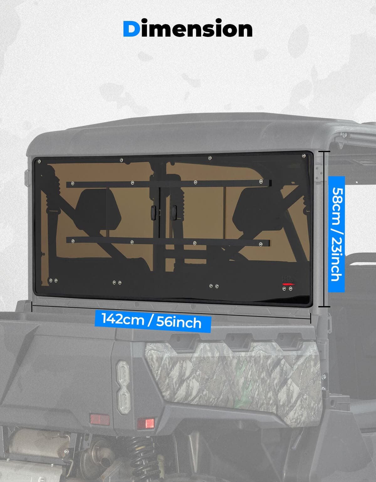 Vented Rear Tinted Windshield for CFMOTO UFORCE 1000 2019+ - Kemimoto