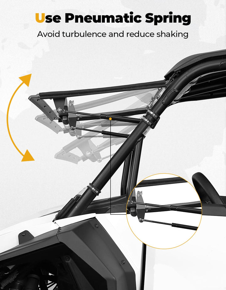 Full Flip Split Windshield Window for Polaris RZR XP 1000 / XP 4 1000 2024-2025 - Kemimoto