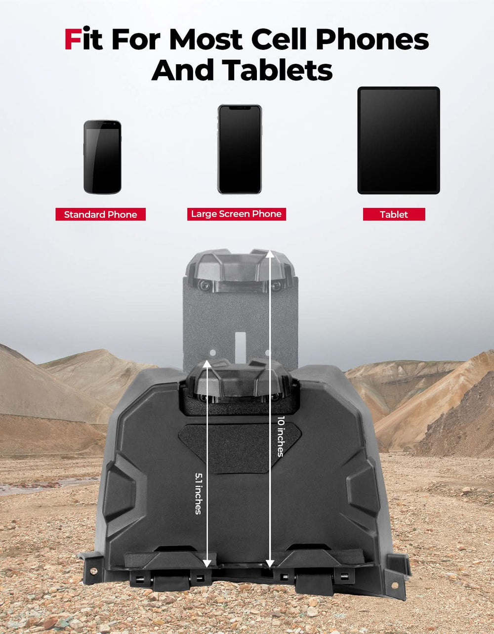 Electronic Tablet Device Holder GPS Mount for Yamaha Viking/Viking VI 2014-2024 - Kemimoto