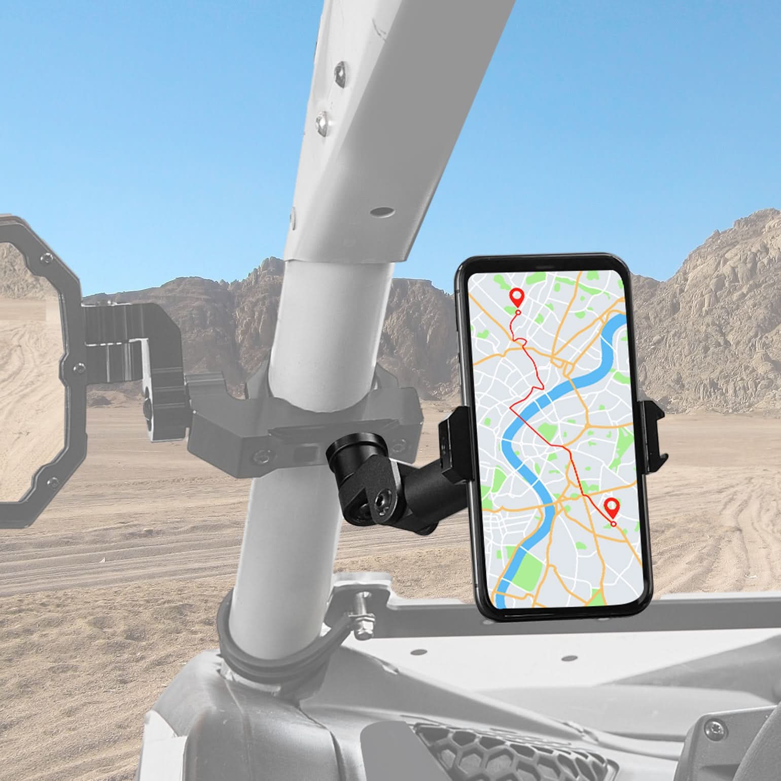 Kemimoto Custom-Built UTV Phone Mount for Mirror X1/X1PRO - Kemimoto