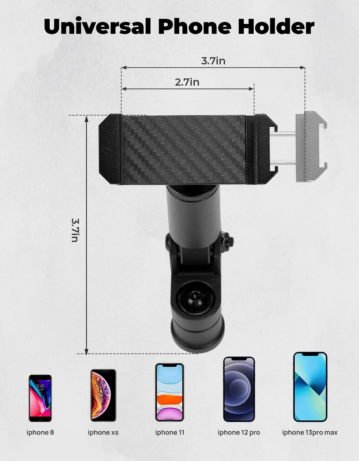 Kemimoto Custom-Built UTV Phone Mount for Mirror X1/X1PRO - Kemimoto