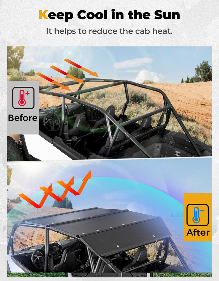 UTV Roof Aluminum Top for Polaris RZR XP 4 1000 2024-2025 - Kemimoto