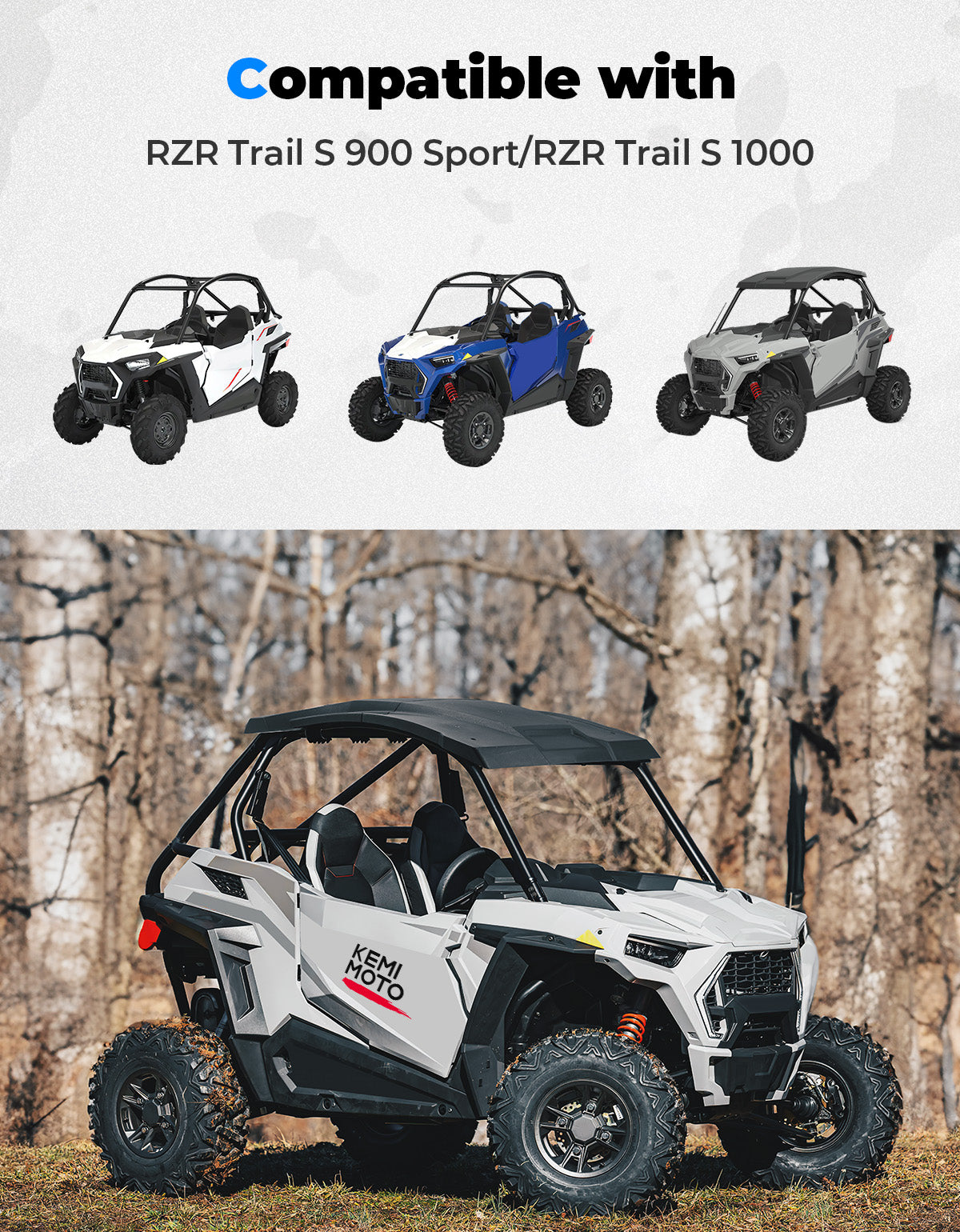 Combination Roof Top for Polaris RZR Trail S 900/ 1000 - Kemimoto