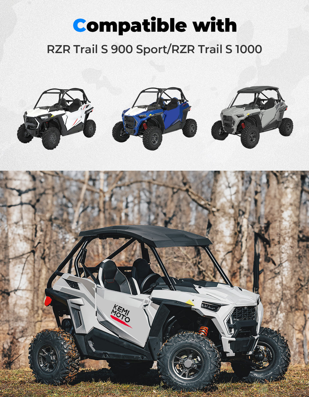Combination Roof Top for Polaris RZR Trail S 900/ 1000 - Kemimoto