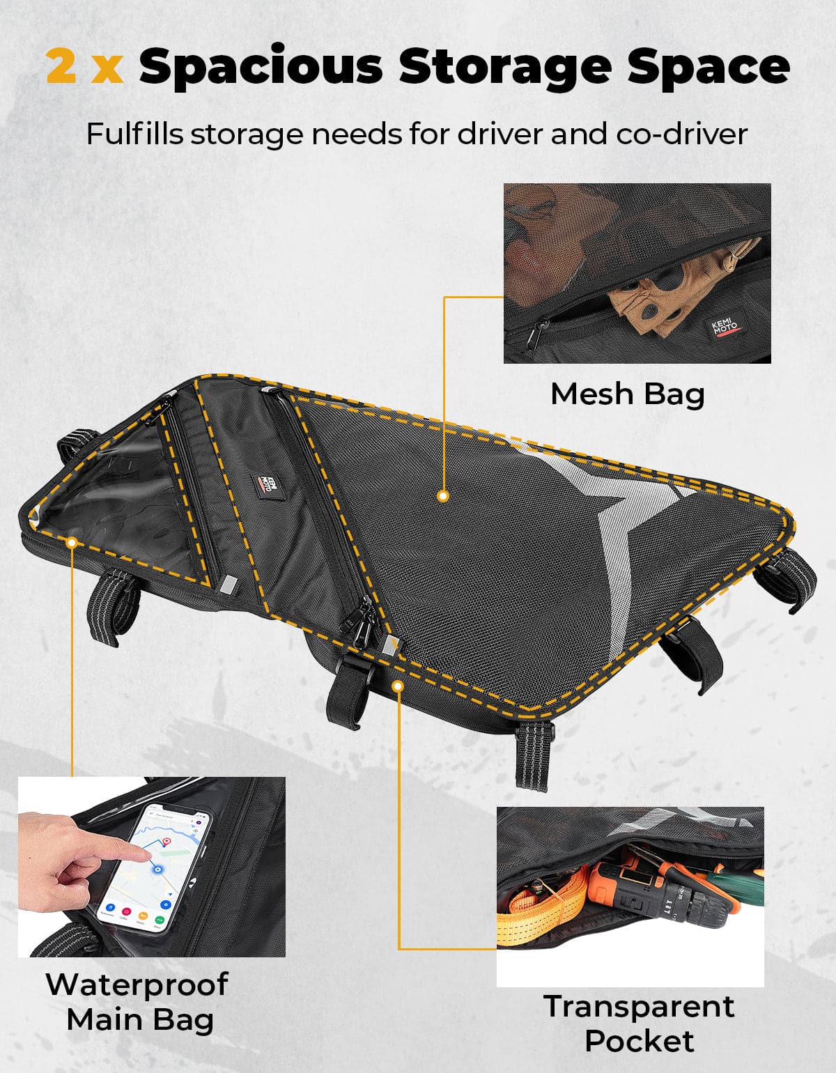 Roof Bag 1680D Waterproof for CFMOTO ZForce 500 | 800 | 1000 - Kemimoto