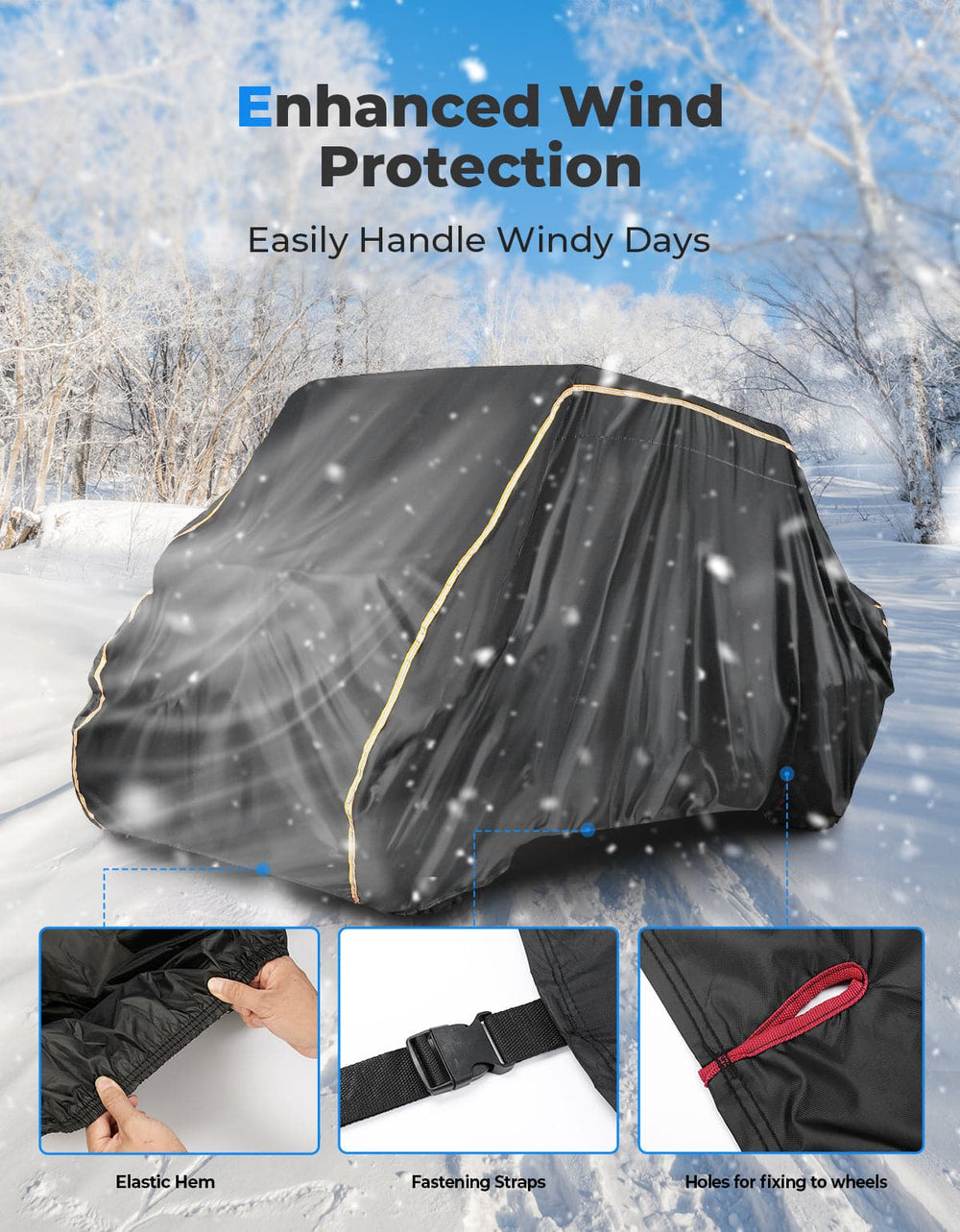 4-Seater UTV Cover Waterproof for Ranger Crew 570 / Mule PRO-FXT PRO-DXT - Kemimoto