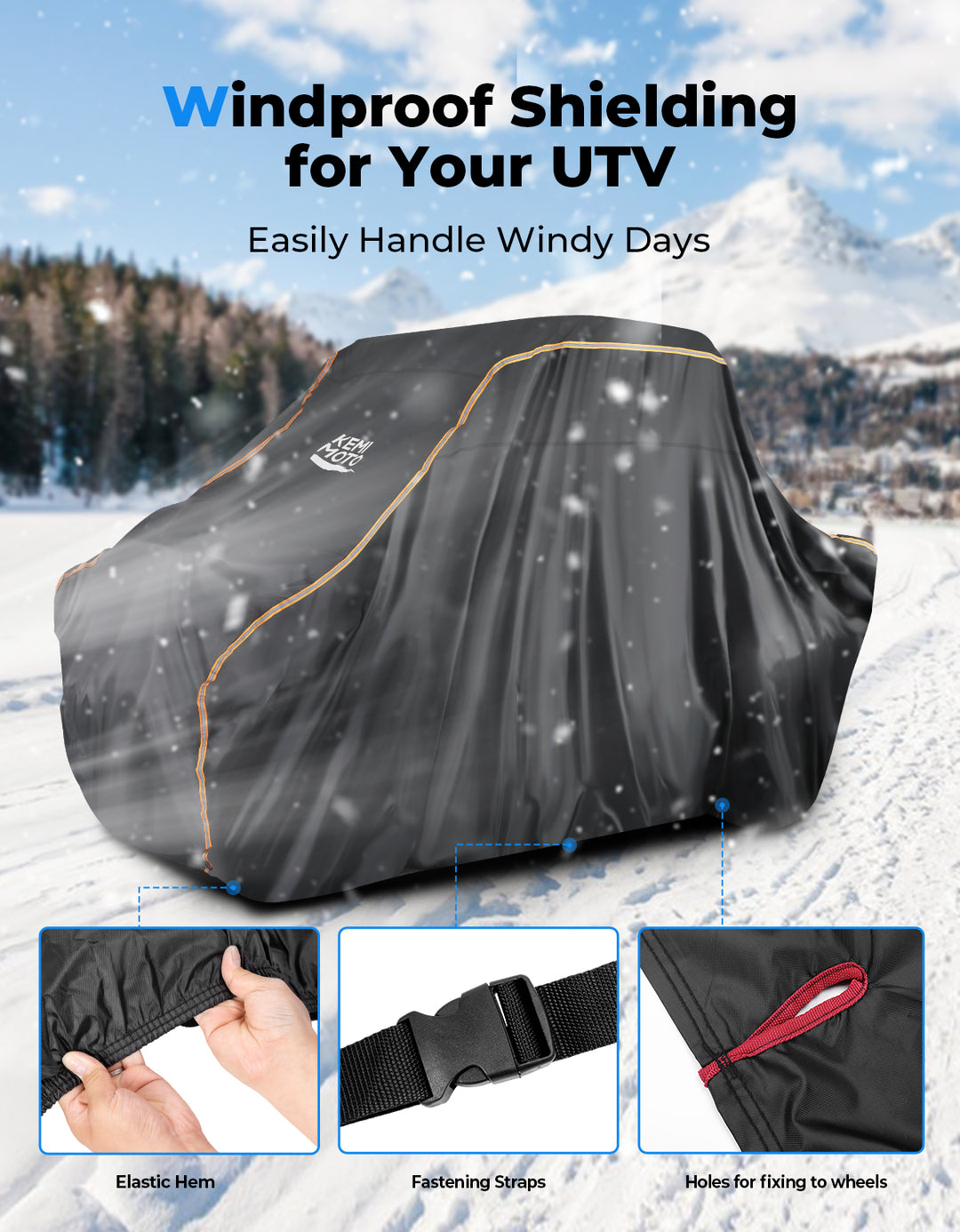 2-Seater UTV Cover Waterproof for RZR | Ranger | Maverick | ZForce - Kemimoto