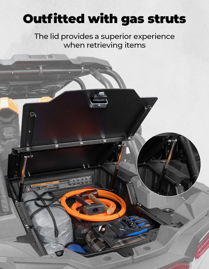 Aluminum UTV Trunk Bed Enclosure for Polaris RZR 1000 2014-2023 - Kemimoto