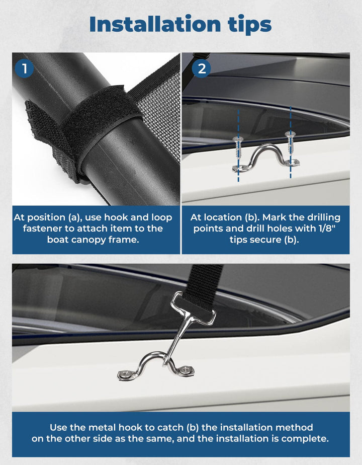 Detachable Mesh Sidewalls for 3 Bow Bimini Tops - Kemimoto