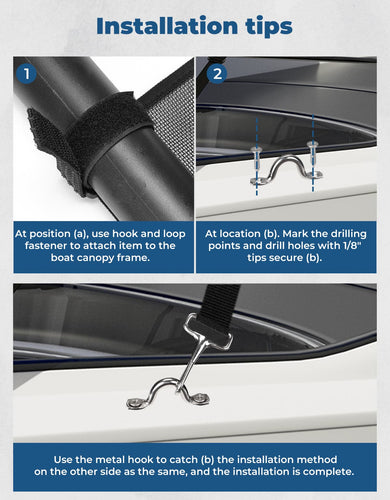 Detachable Mesh Sidewalls for 3 Bow Bimini Tops - Kemimoto