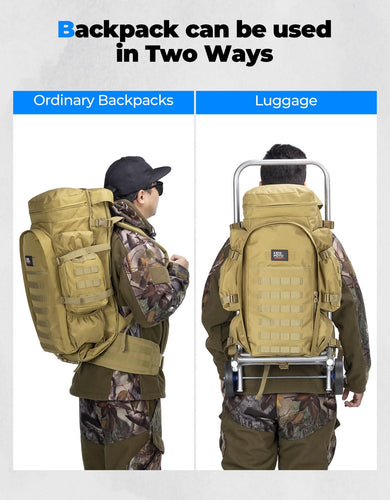 Large Capacity Travel Bag 70L for Hiking and Hunting - Kemimoto