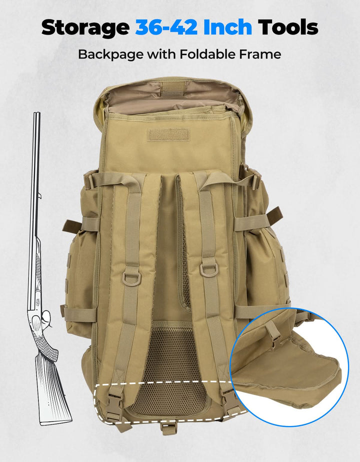 Large Capacity Travel Bag 70L for Hiking and Hunting - Kemimoto