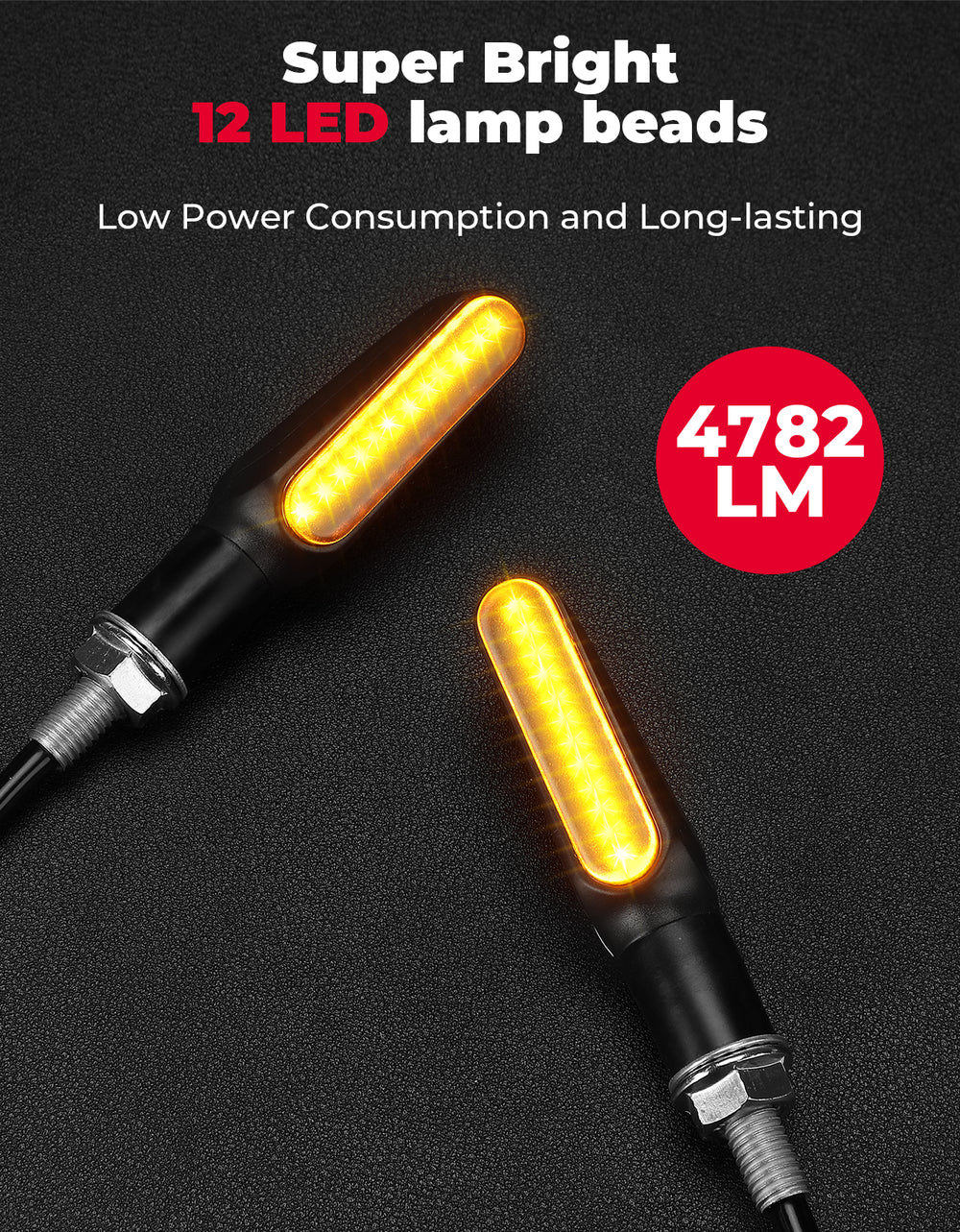 4782LM Motorcycle Turn Signals Light, 2PCS - Kemimoto