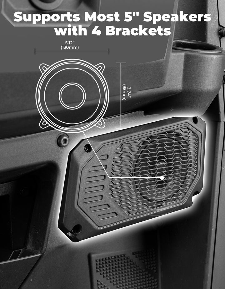 Under Dash Speaker Pods for Polaris Ranger XP 1000/Crew 2018-2025 - Kemimoto