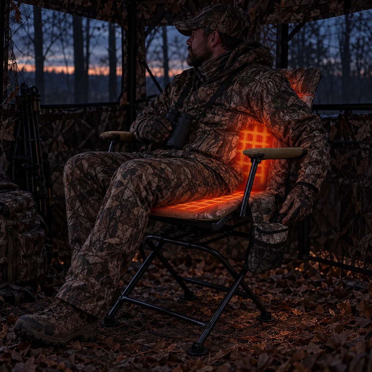 Warmth supports the full seated posture