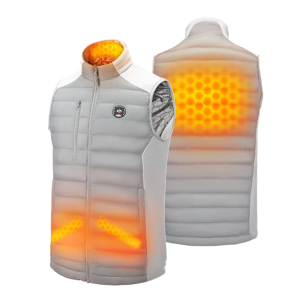BIAL Verwarmd vest voor heren, verwarmd vest, 12000 mAh, elektrisch verwarmd jack, verwarming 7 temperaturen, voor motorfiets, wandelen in de open lucht (batterij inbegrepen