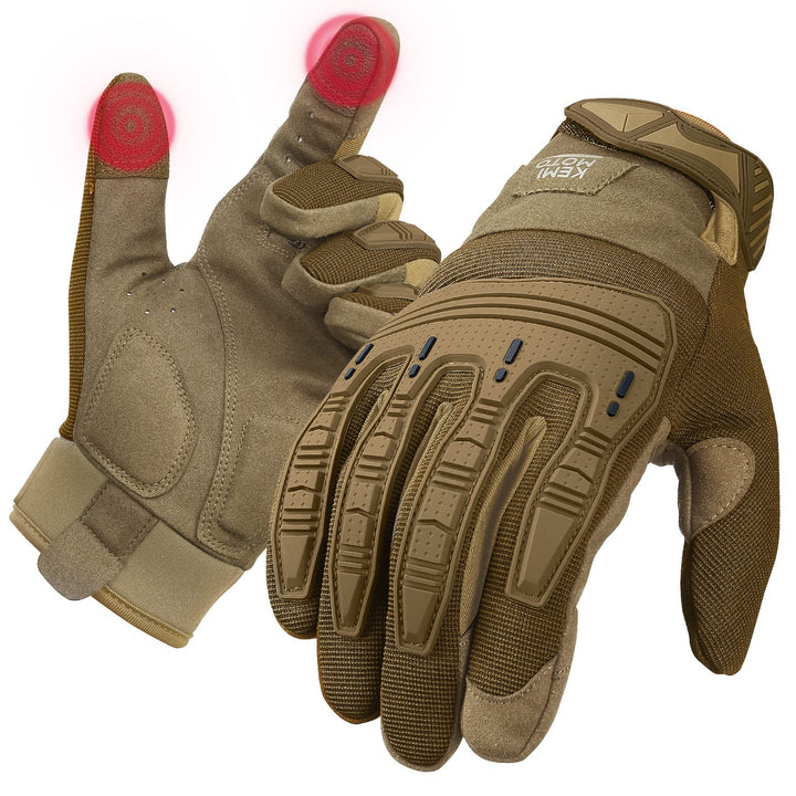 Motorcycle Touchscreen Gloves with Rubber Guard - Kemimoto