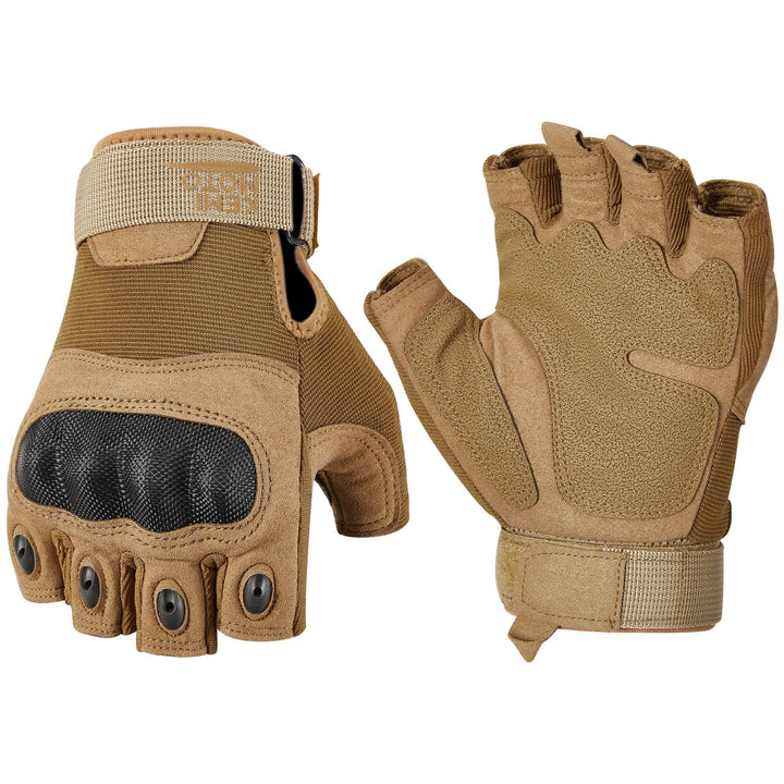 Fingerless Motorcycle Gloves for Training Shooting Hunting Hiking Camping - Kemimoto