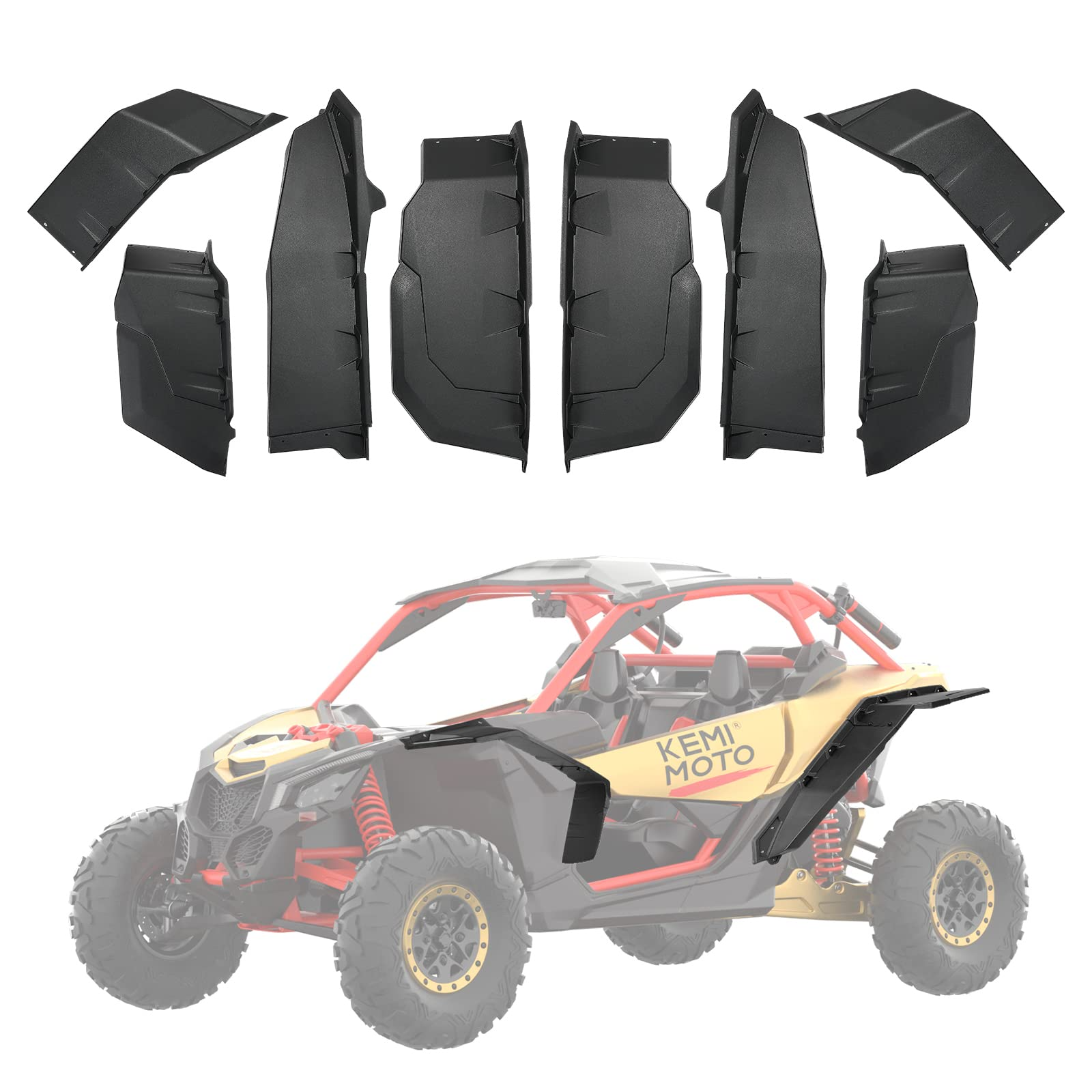 Front Lower Doors & Extended Fender Flares For Can-Am Maverick X3 MAX - Kemimoto