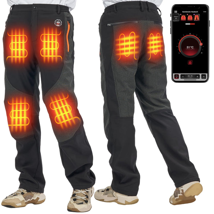 12V Smart-Controlled Heated Pants, App-Adjustable Temperature - Kemimoto