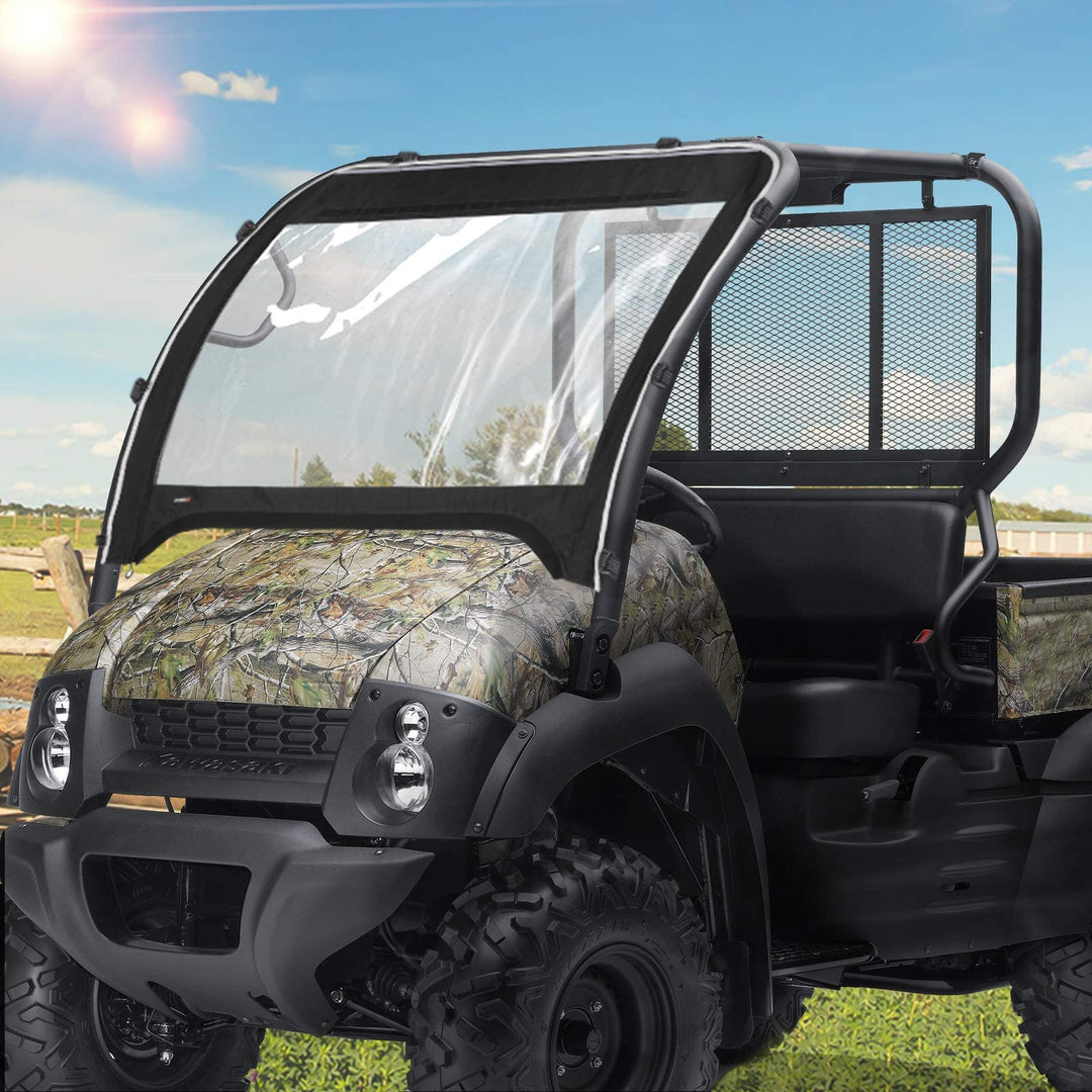 Fabric Front Windshield for Kawasaki Mule 610 600 SX 600 - Kemimoto