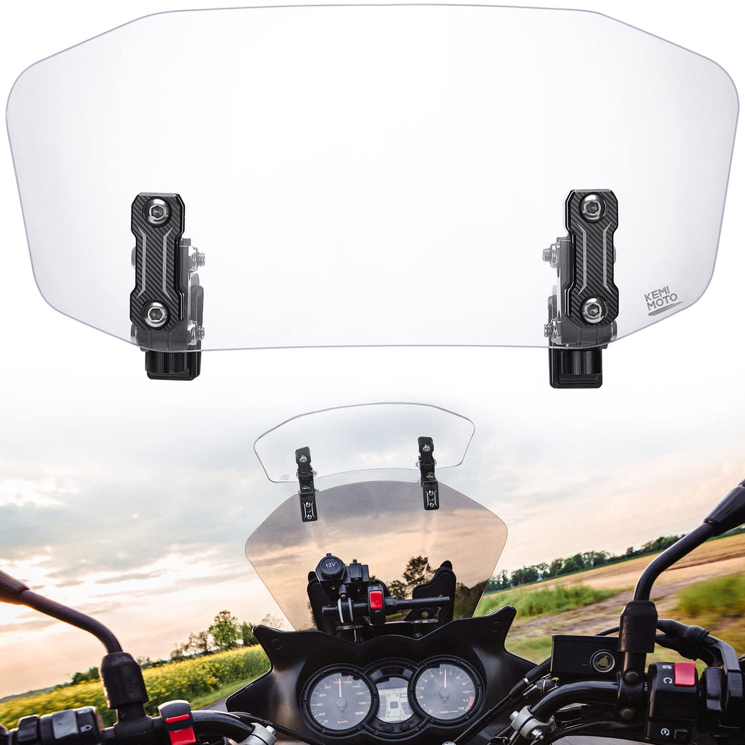 Motorcycle Universal Adjustable Windshield - Kemimoto