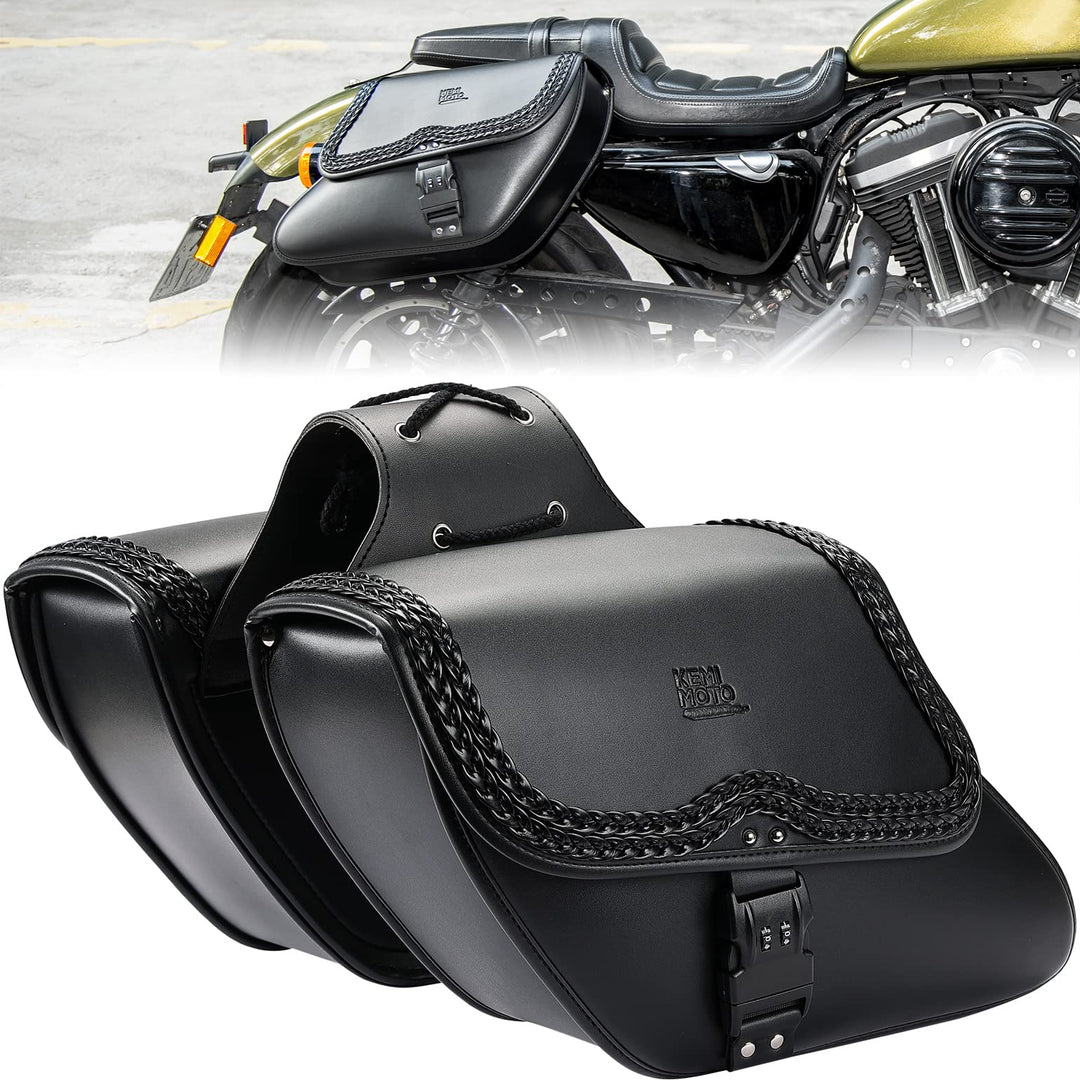 28L Double Strap Saddlebags with Lock Fit Sportster - Kemimoto