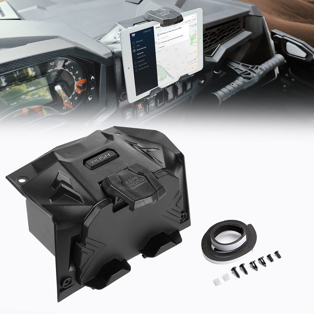 Tablet Holder / GPS Mount With Storage Box For 2019-2022 Polaris RZR XP 1000 / XP Turbo - Kemimoto