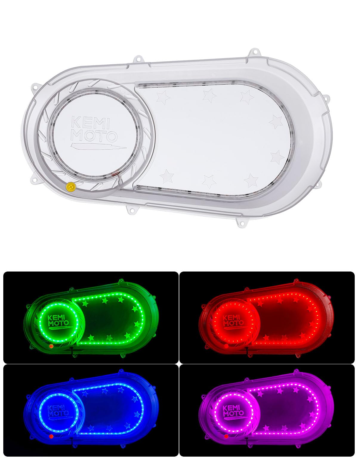 Outer Clutch Cover with RGB Lights for 2017-2021 Polaris RZR Ranger - Kemimoto