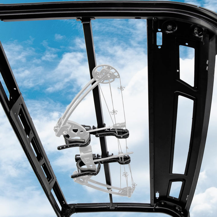 KEMIMOTO UTV Overhead Gun Bow Rack in Cab, Adjustable Gun Holder Carrier Mount 