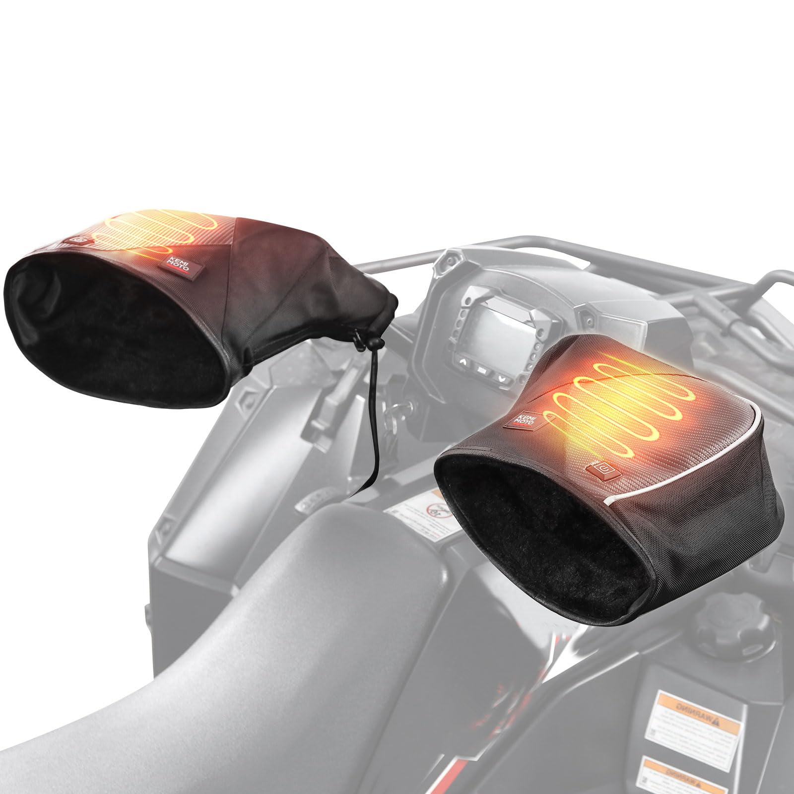 Snowmobile Handlebar Water-Resistant Heated Gloves