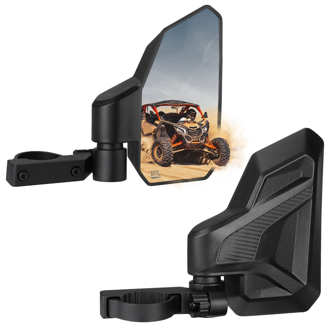 UTV Side Mirrors Fit with Windshield for 1.6"-2" Roll Bar