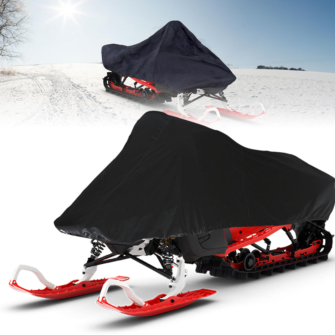 Snowmobile Cover 420D Heavy-Duty Waterproof Sled Ski Cover - Kemimoto