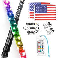 1FT/2FT 2PCS Spiral Whip Light Bluetooth Control