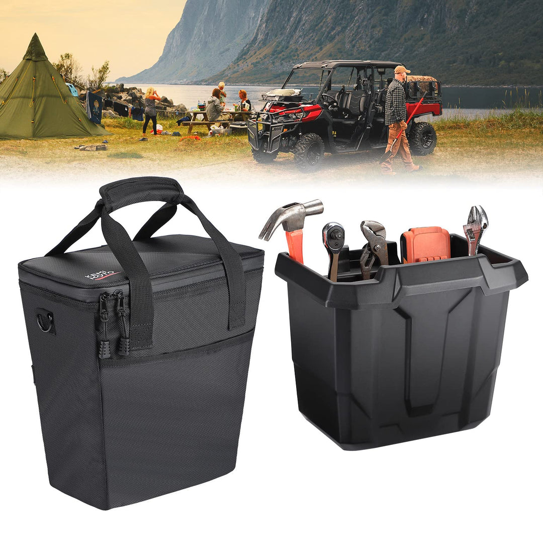 Underseat Storage Bin with Insulated Ice Cooler Bag for Can-Am Defender - Kemimoto