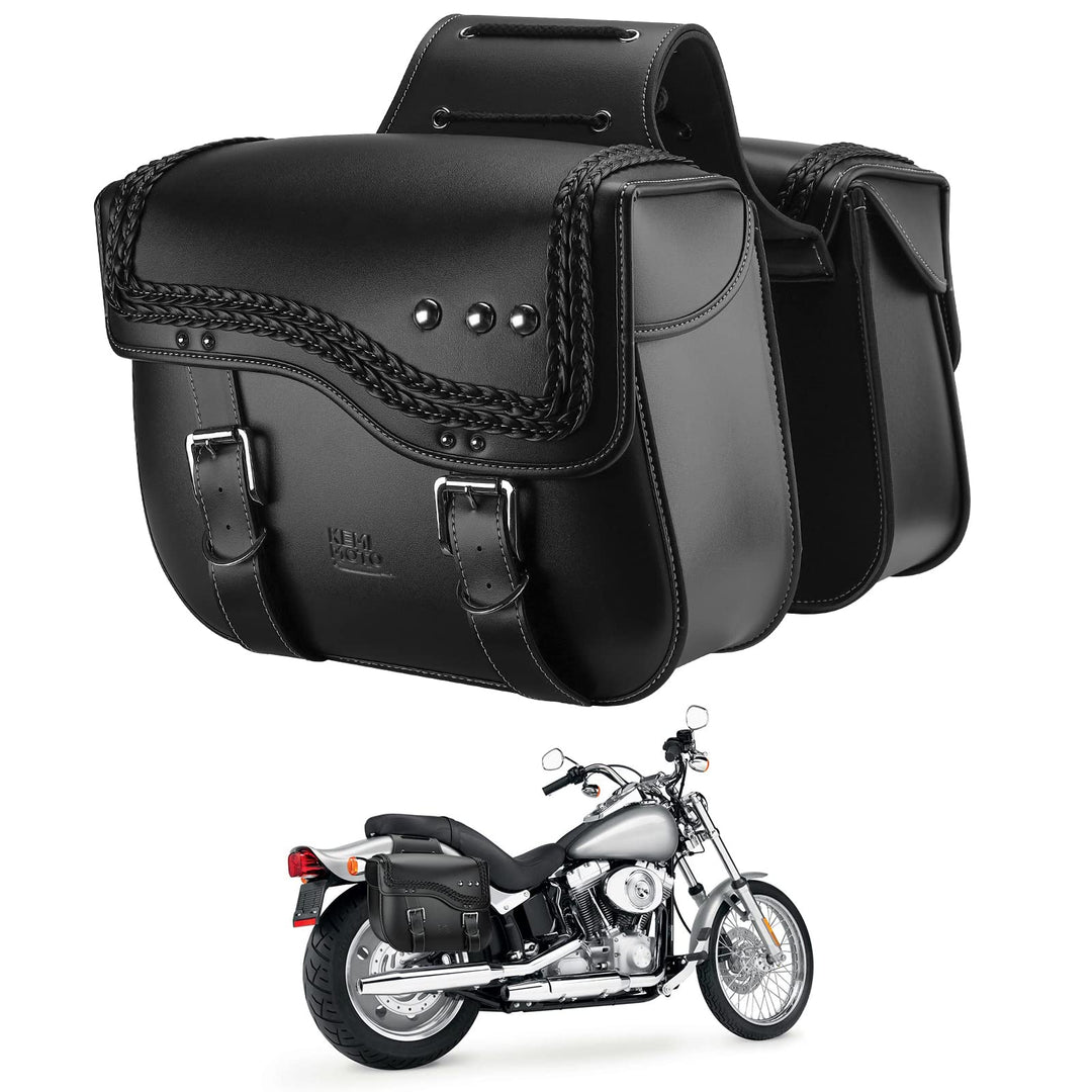 30L Motorcycle Synthetic Leather Saddlebag for Sportster Softail etc