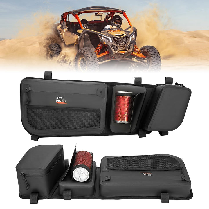 Storage Door Bags with Removable Knee Pad for Can Am Maverick X3 - Kemimoto