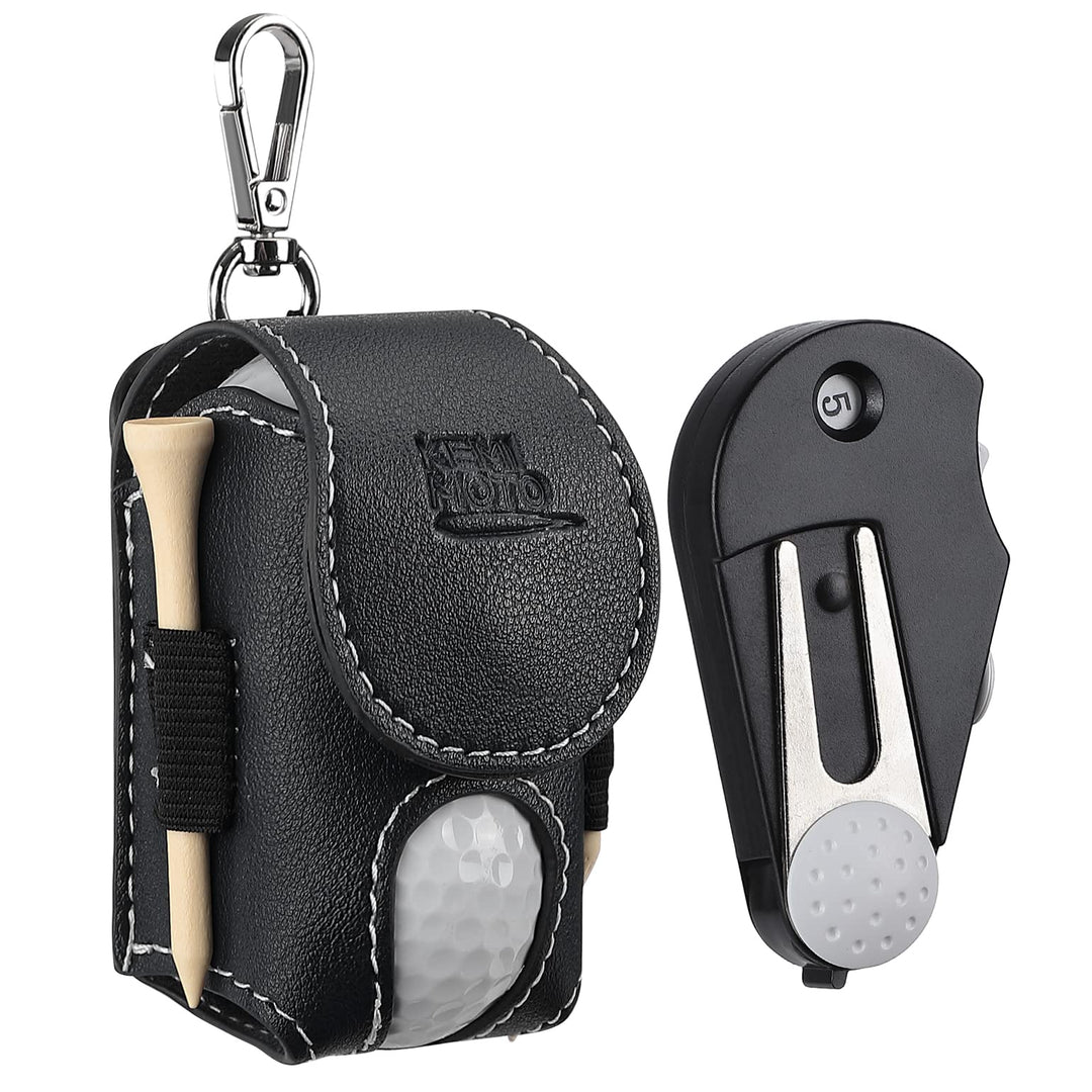 Portable Golf Ball Waist Bag with Foldable Divot Repair Tool