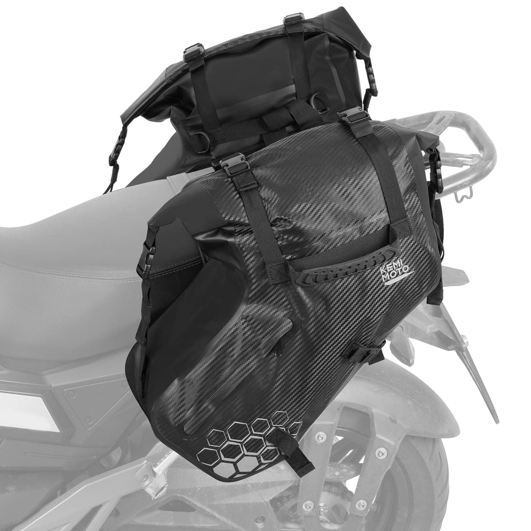38L Universal Motorcycle Saddlebags for Sportster, Softail, Dyna - Kemimoto