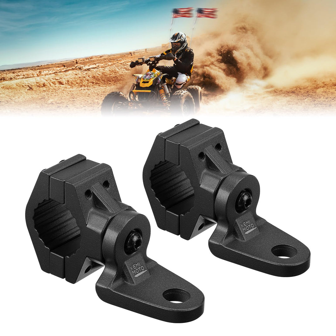 ATV Whip Light / Flag Mounting Bracket for 7/8"-9/8" Handlebar Rack Bars