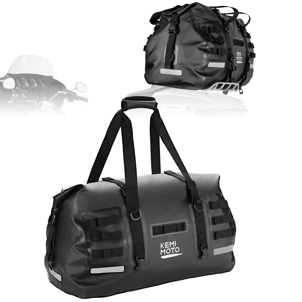 NICECNC 66L Waterproof Motorcycle Dry Duffel Bag – Large Yellow Tail Bag