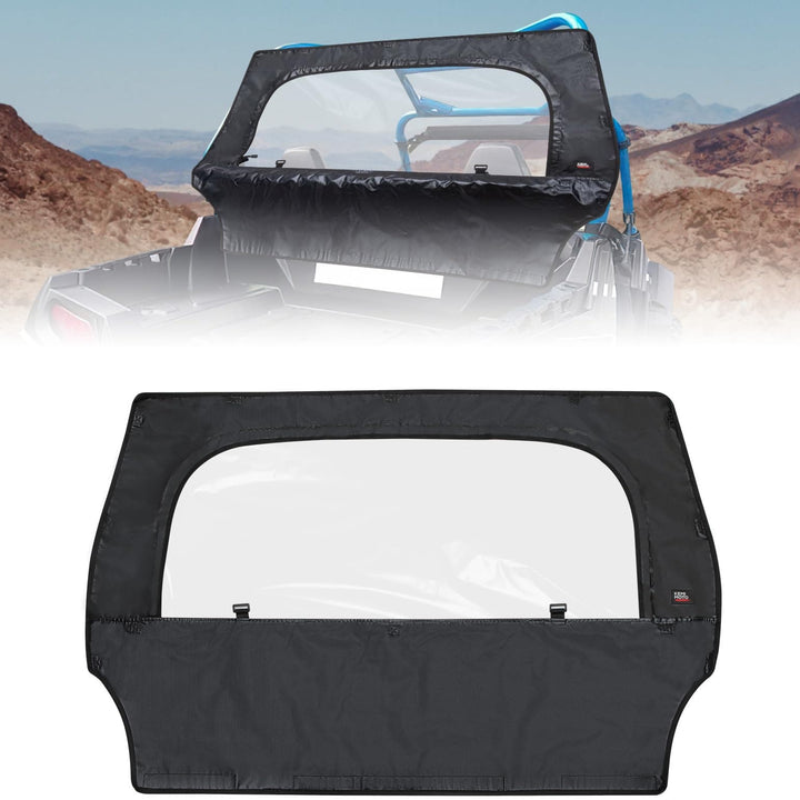 UTV Rear Windshield with Zipper for Polaris RZR 570, RZR Trail 570, 800, S 800, 900 - Kemimoto