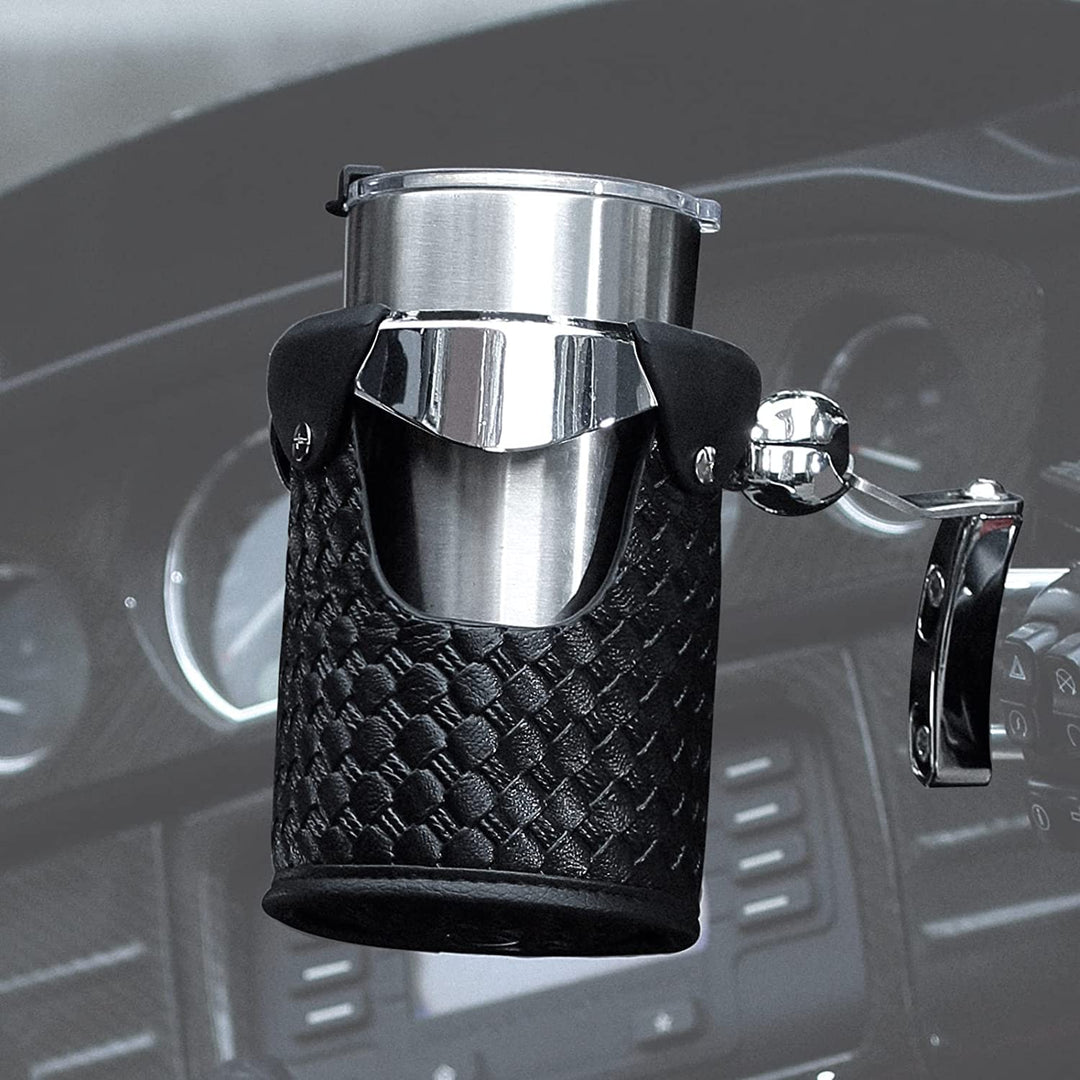 Synthetic Leather Motorcycle Cup Holder - Kemimoto